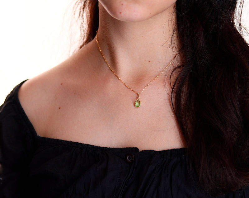 January Birthstone Necklace, Orange Garnet Necklace Gold, January Birthday Gifts, Dainty Necklaces for Women Personalized