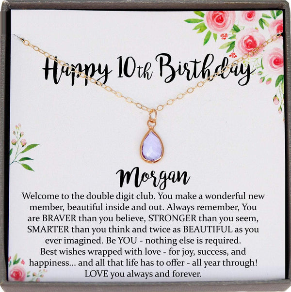 10th birthday girl, 10th birthday gift, Tenth Birthday Necklace, gift for 10 year old girl gifts, Double Digits Birthday