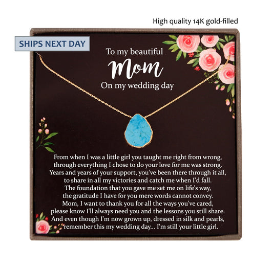 Mother of the Bride Gift from Daughter Mother of the Bride Necklace from Bride Turquoise necklace Mom of Bride Gift To Mom from Bride
