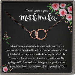 Math Teacher Gift for Math Teacher Necklace, Math Gifts for Teacher, Math Teacher Christmas Gift, Mathematics Necklace