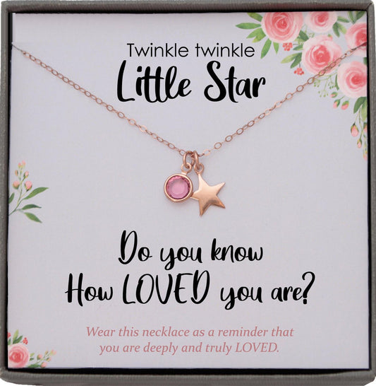 Daughter Gift from Mom and Dad, Gifts for Teen Girls Gift Ideas, Tween girl gifts, Gold Star Necklace 14K