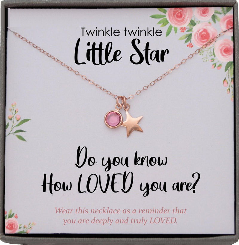 Daughter Gift from Mom and Dad, Gifts for Teen Girls Gift Ideas, Tween girl gifts, Gold Star Necklace 14K