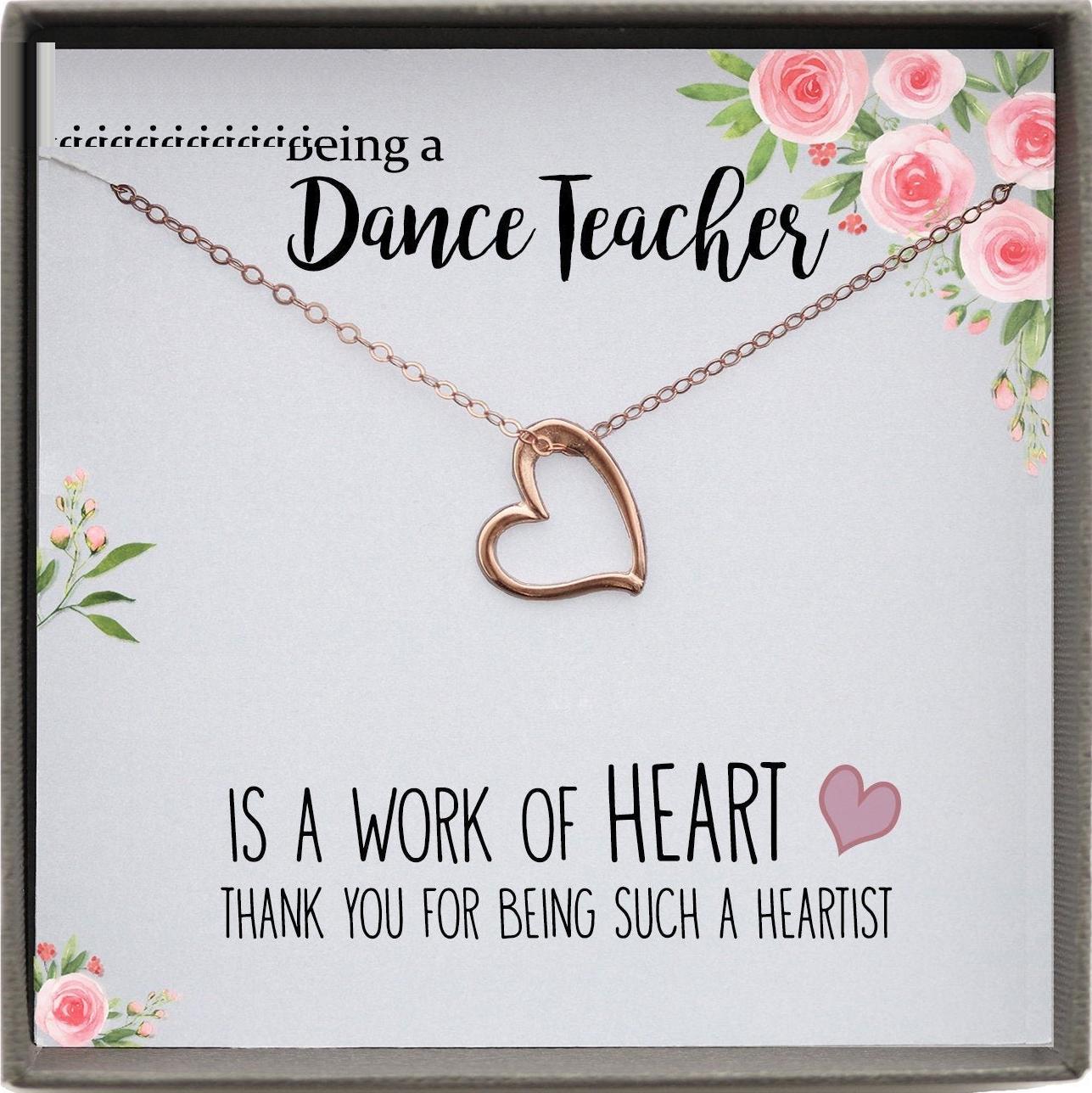 Dance Teacher Gifts for Ballet Teacher Gift Jewelry with Card, Dance recital Gift for teacher
