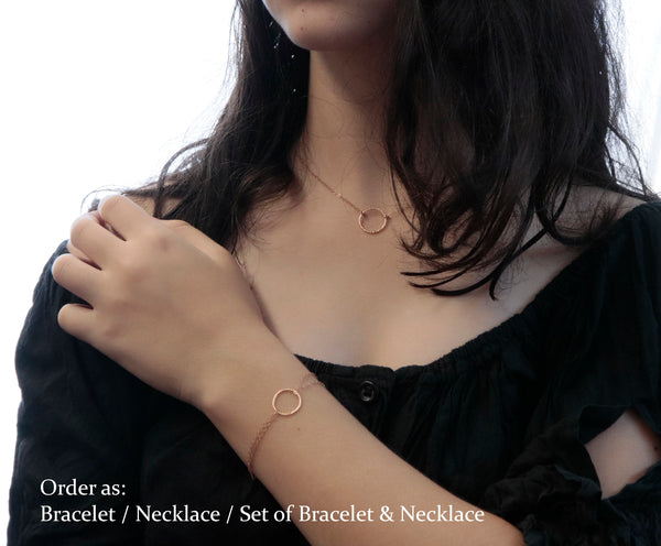 Gold Circle Necklace, Gold Karma Necklace, Eternity Necklace, Dainty, Delicate Open Circle Necklace