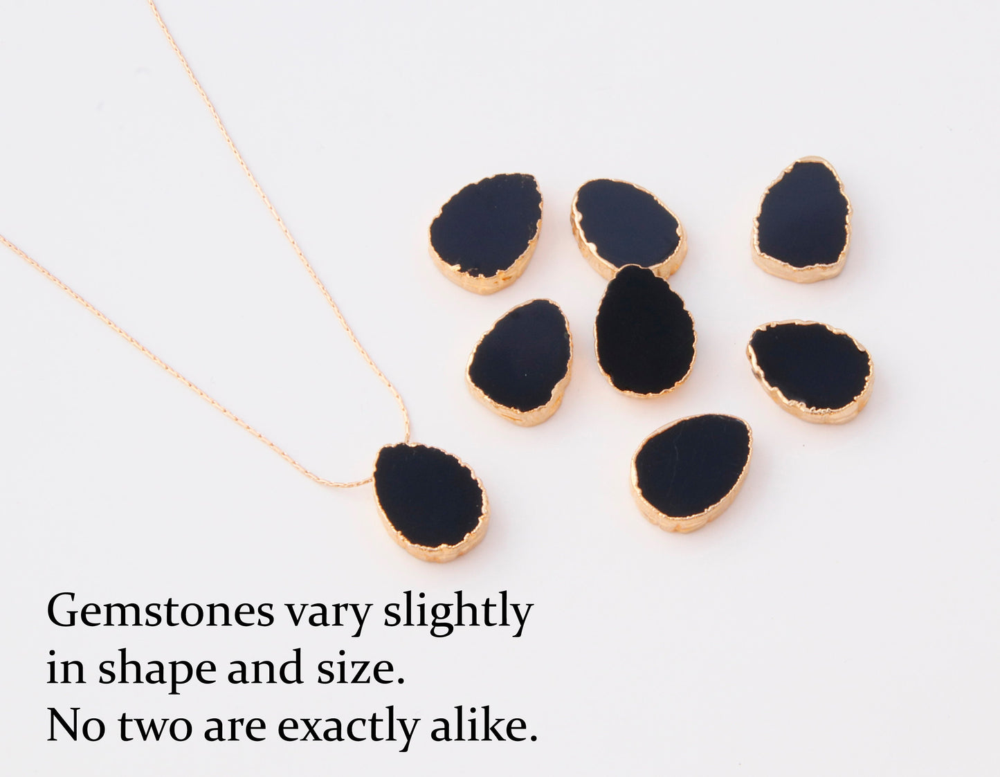 Black Onyx Necklace, Stress Relief Gift for her, Strength Necklace, Black Gemstone Pendant, Protection Necklace, Healing Crystal Jewelry