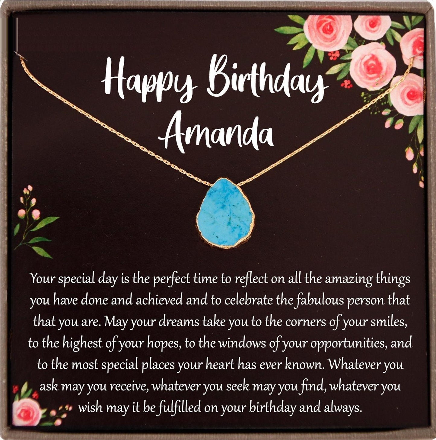 Birthday Gifts for her Personalized gift for her, Turquoise Necklace Gifts personalized birthday gift, Turquoise Nugget Necklace