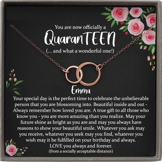 Quaranteen Birthday, 13th birthday girl, 13th birthday gift, Thirteenth Birthday Necklace, gift for 13 year old girl gifts, Teen birthday