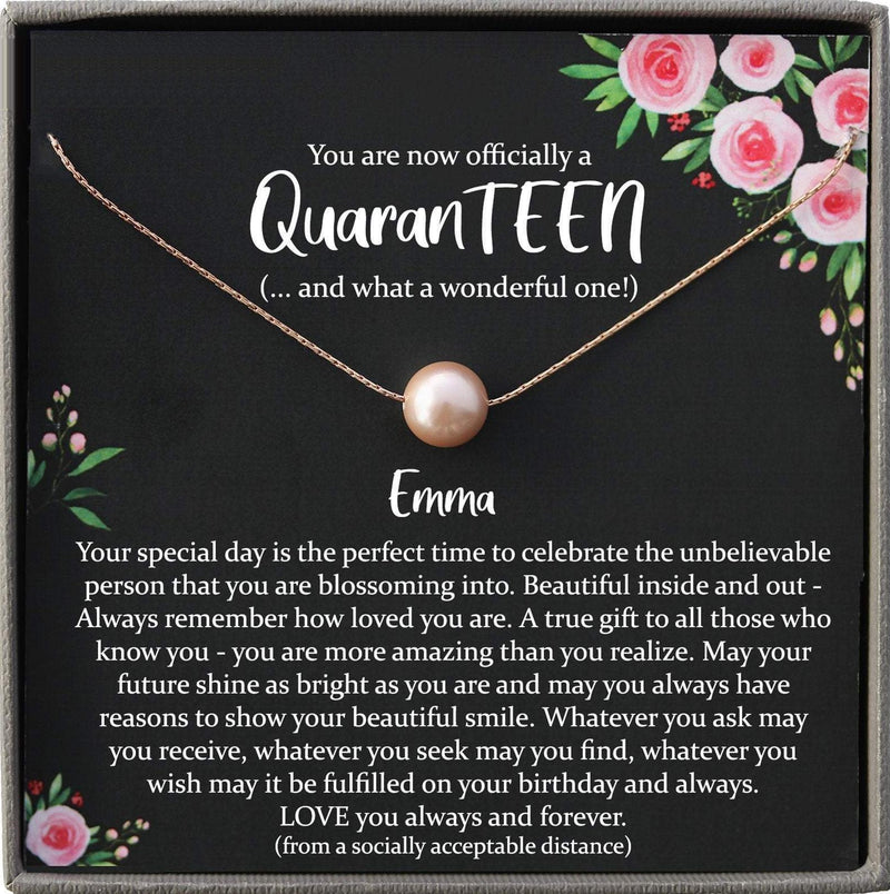 Girls' 13th Birthday Necklace with Custom Name and Message Card - Thou –  JWshinee