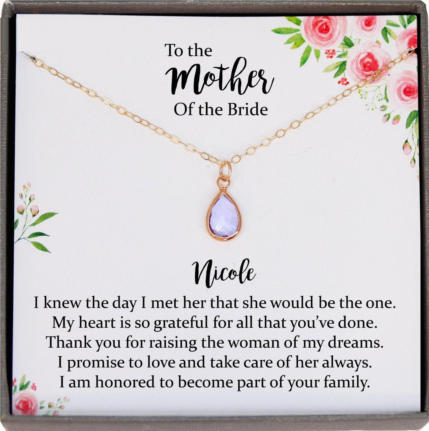 Mother of the Bride Gift from Groom