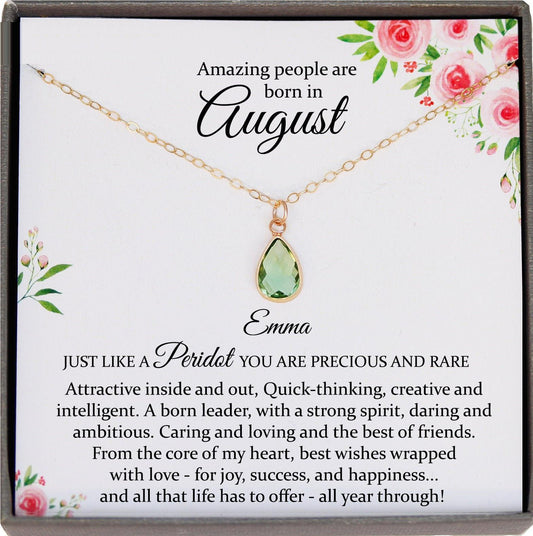 August Birthstone Necklace