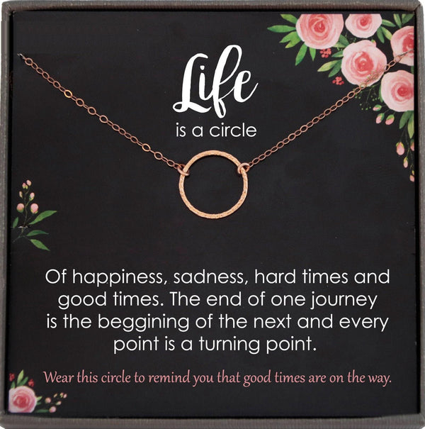 Gold Circle Necklace, Gold Karma Necklace, Eternity Necklace, Dainty, Delicate Open Circle Necklace