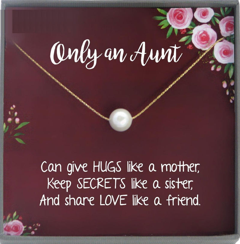 Auntie Gifts for Aunt Necklace for Aunt Gift for Aunt, Auntie Necklace, New Aunt gift, best aunt ever, Single Pearl Necklace