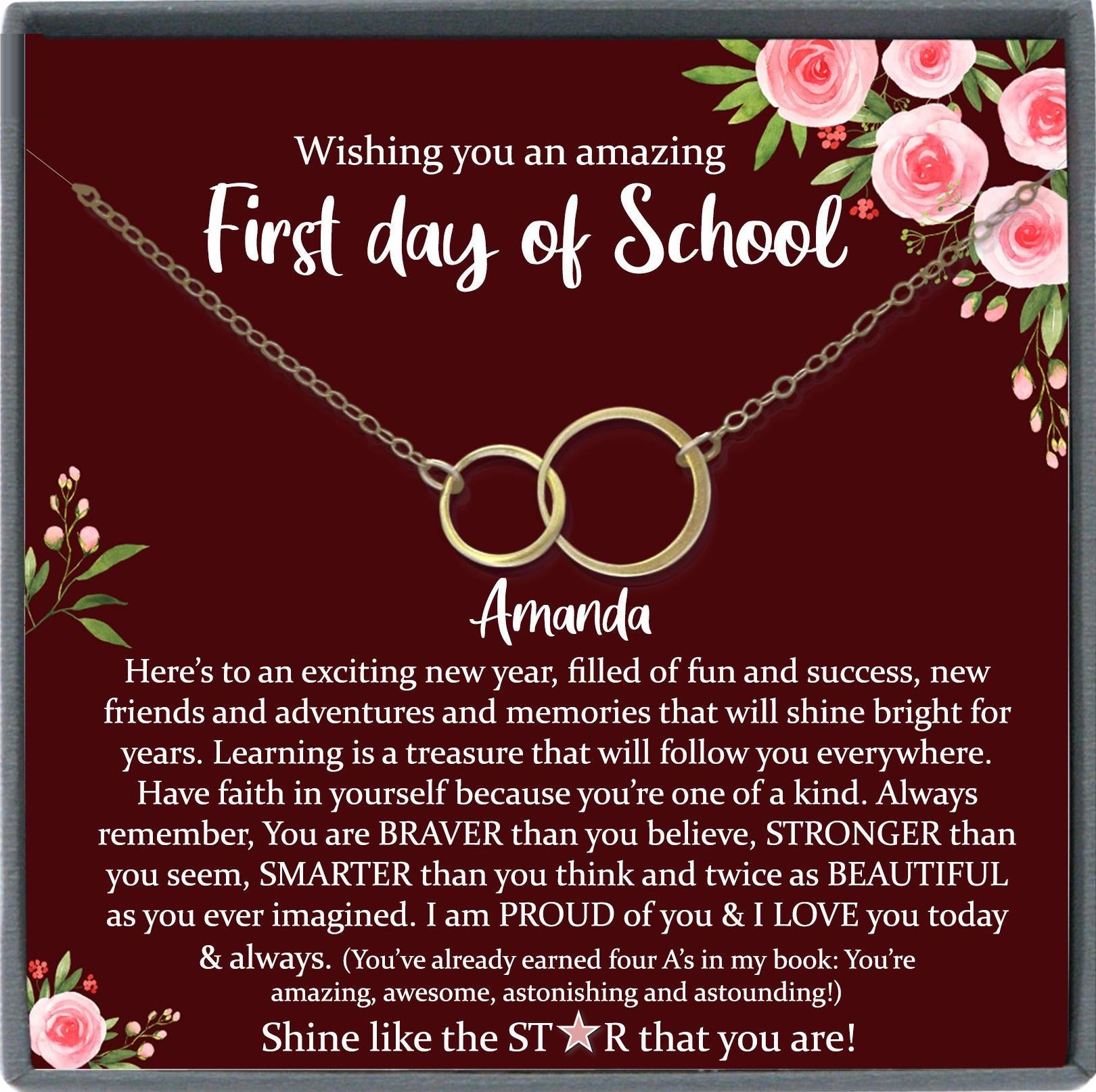First Day of School Gift, Back to School Gift, 1st day of School Present Freshman College Gift, High School, Kindergarten, Middle, Preschool