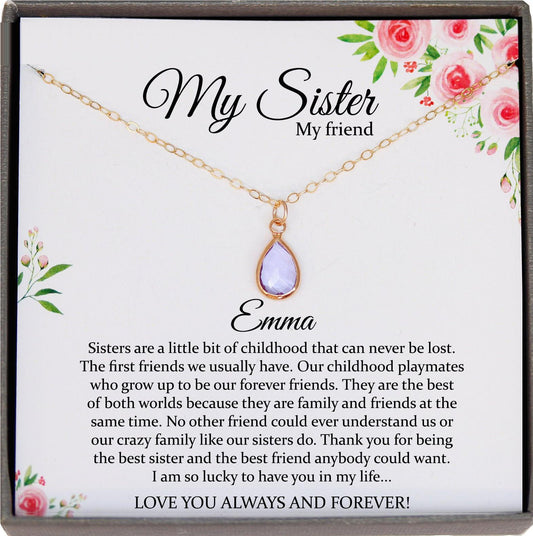 Sister Necklace for Sister Gift Ideas, Sister Birthday Gift Best Sister Ever Gift Sisterhood Gift Sister Gift Sister Jewelry with birthstone