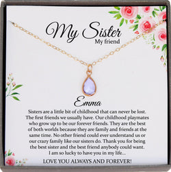 Sister Necklace for Sister Gift Ideas, Sister Birthday Gift Best Sister Ever Gift Sisterhood Gift Sister Gift Sister Jewelry with birthstone