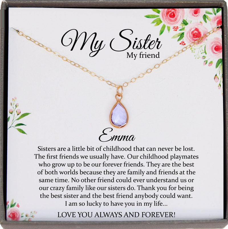 Sister Necklace for Sister Gift Ideas, Sister Birthday Gift Best Sister Ever Gift Sisterhood Gift Sister Gift Sister Jewelry with birthstone