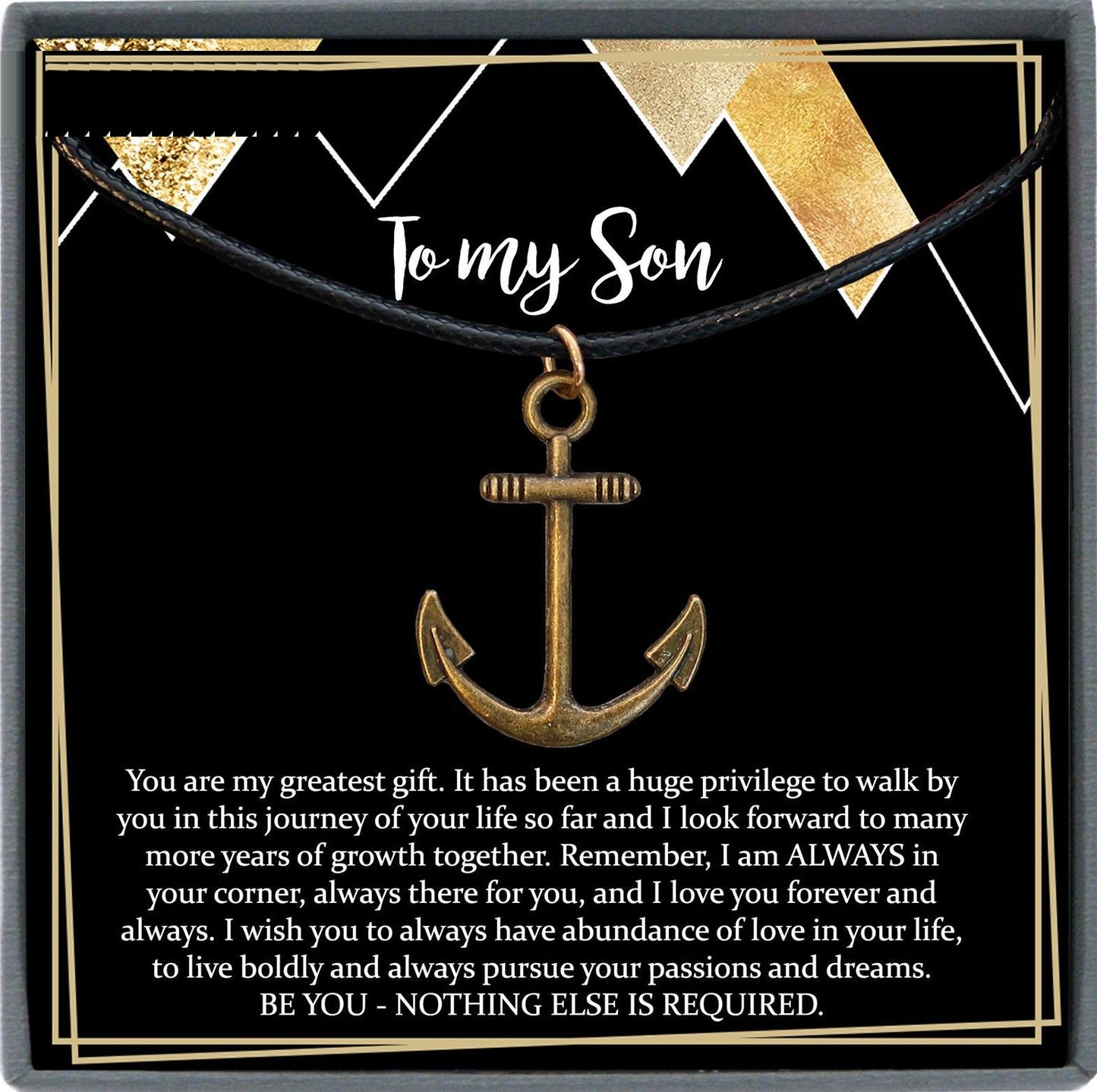 Gift for Son Birthday Gift for Son Christmas Gift for Son, Necklace for Son, Anchor Necklace Men