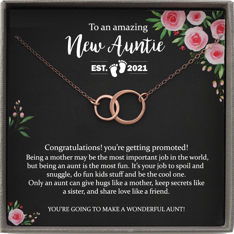 New Aunt Gift for New Auntie Gift for Soon to Be Aunt Reveal to Aunt to Be Gift Aunt Announcement Promoted to Aunt Gift - 925 Sterling Silver Standard