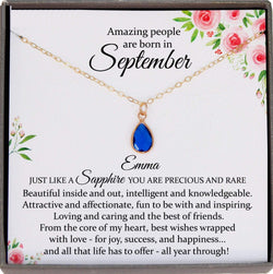 September Birthstone Necklace, Blue Sapphire Necklace, September Birthday Gifts, Dainty Necklaces for Women, Sapphire Jewelry