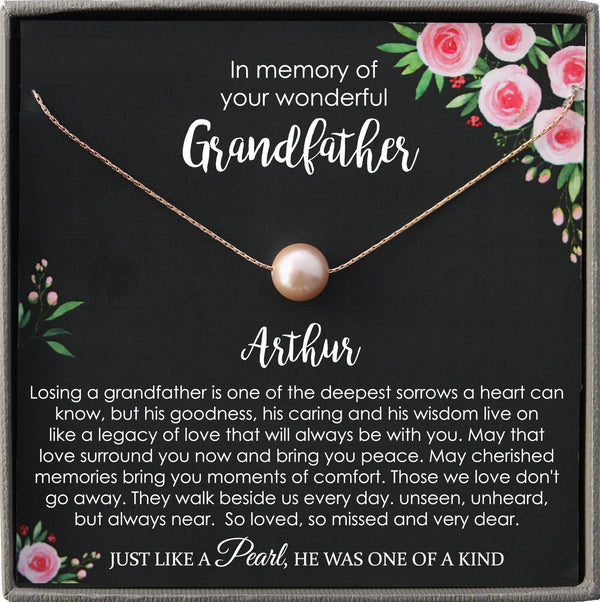 Loss of Grandfather Memorial gift Grandpa Grief Gift Bereavement gift In Loving Memory Mourning Jewelry Keepsake Sympathy Gift
