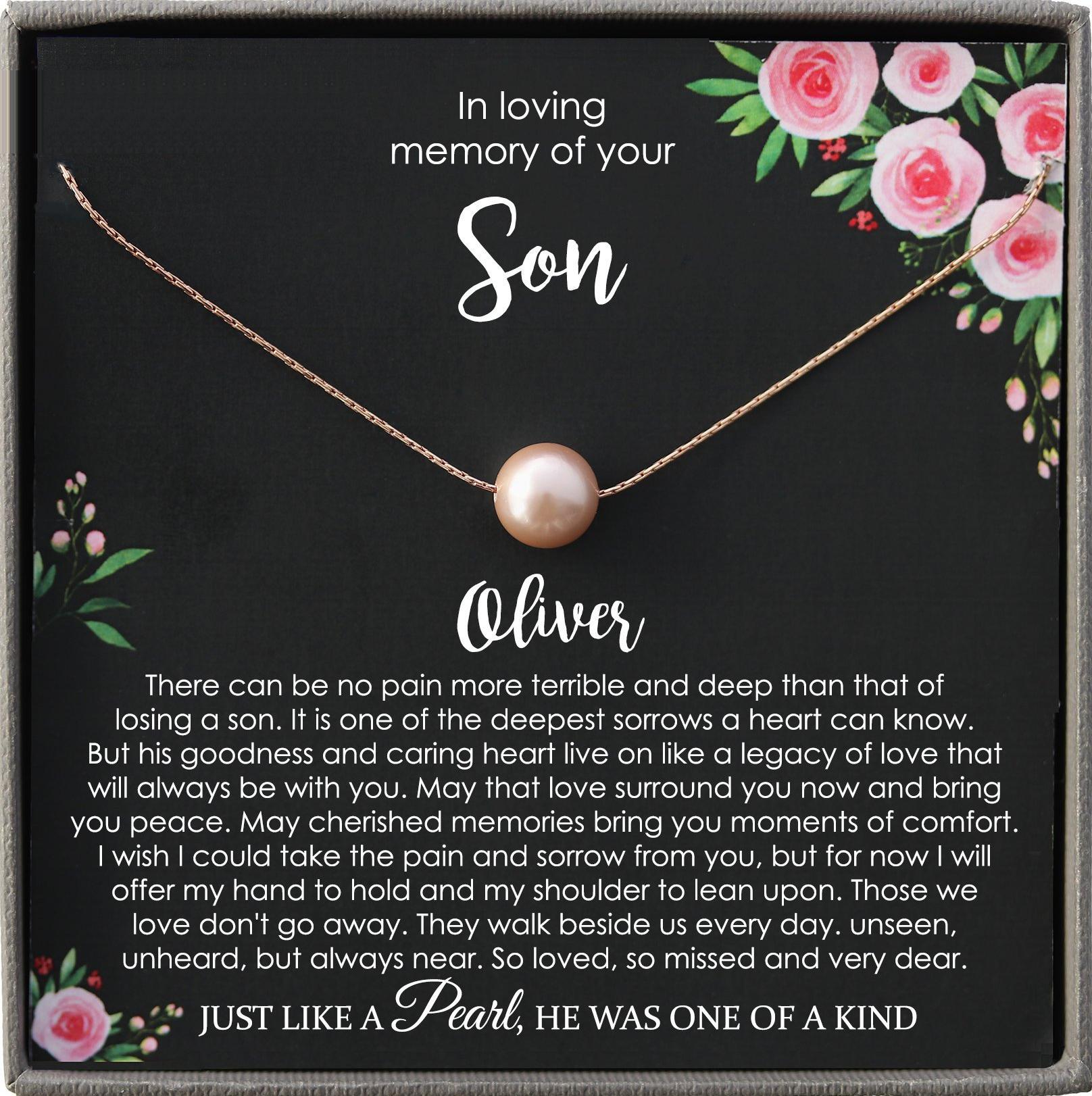 Loss of Son Gift In Memory of Son Grief Gift Son Remembrance Necklace Mourning Jewelry Son Memorial Gift Grieving Mother Sorry for Your Loss