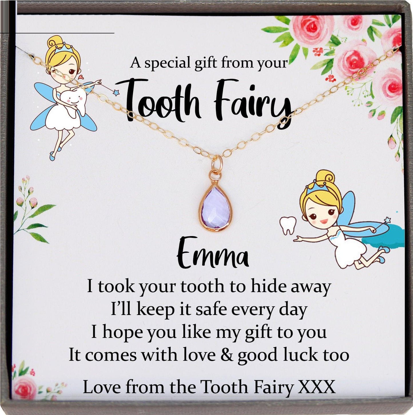 Tooth Fairy Gift from Tooth Fairy Letter Personalized Tooth Fairy Present for Girl Lost Tooth Gift to put under the pillow