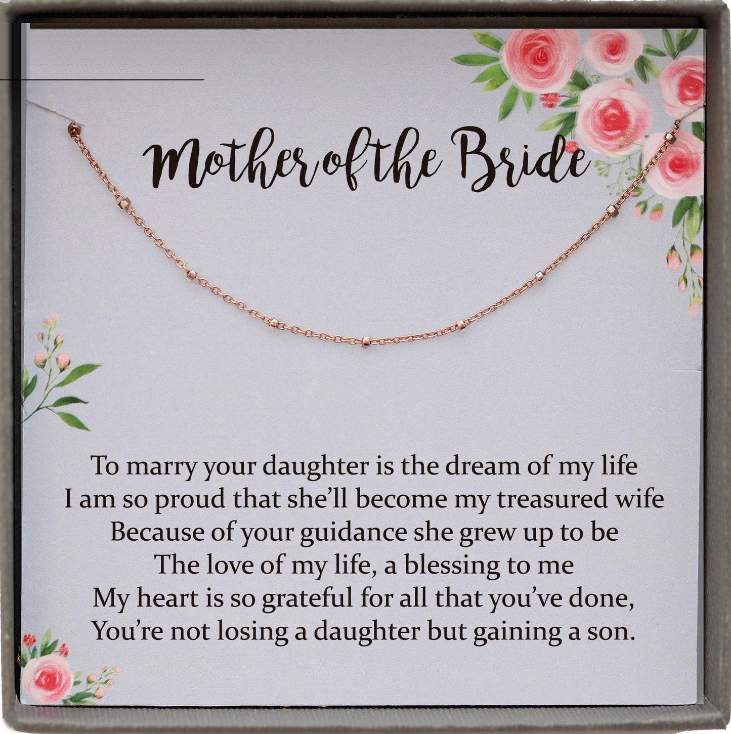 Mother of the Bride Gift from Groom, Mother in Law Wedding Gift from Groom, Wedding Gift for Mother in Law from Groom