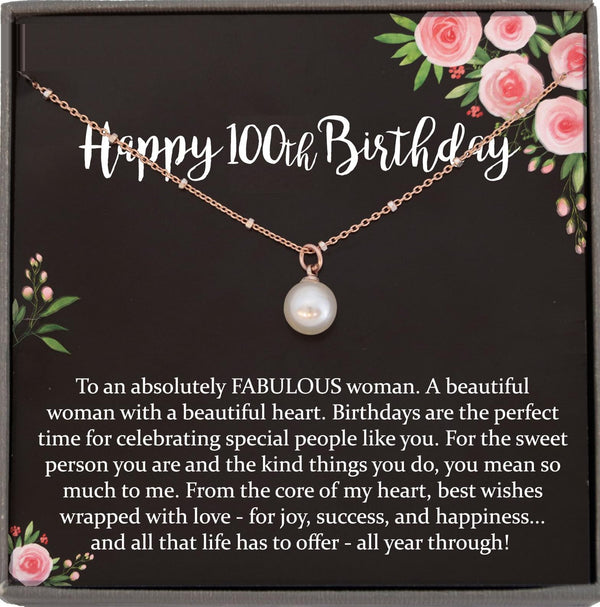 100th Birthday Gift for Women, 100 year old birthday gift, 100th birthday necklace, gift for 100 year old woman