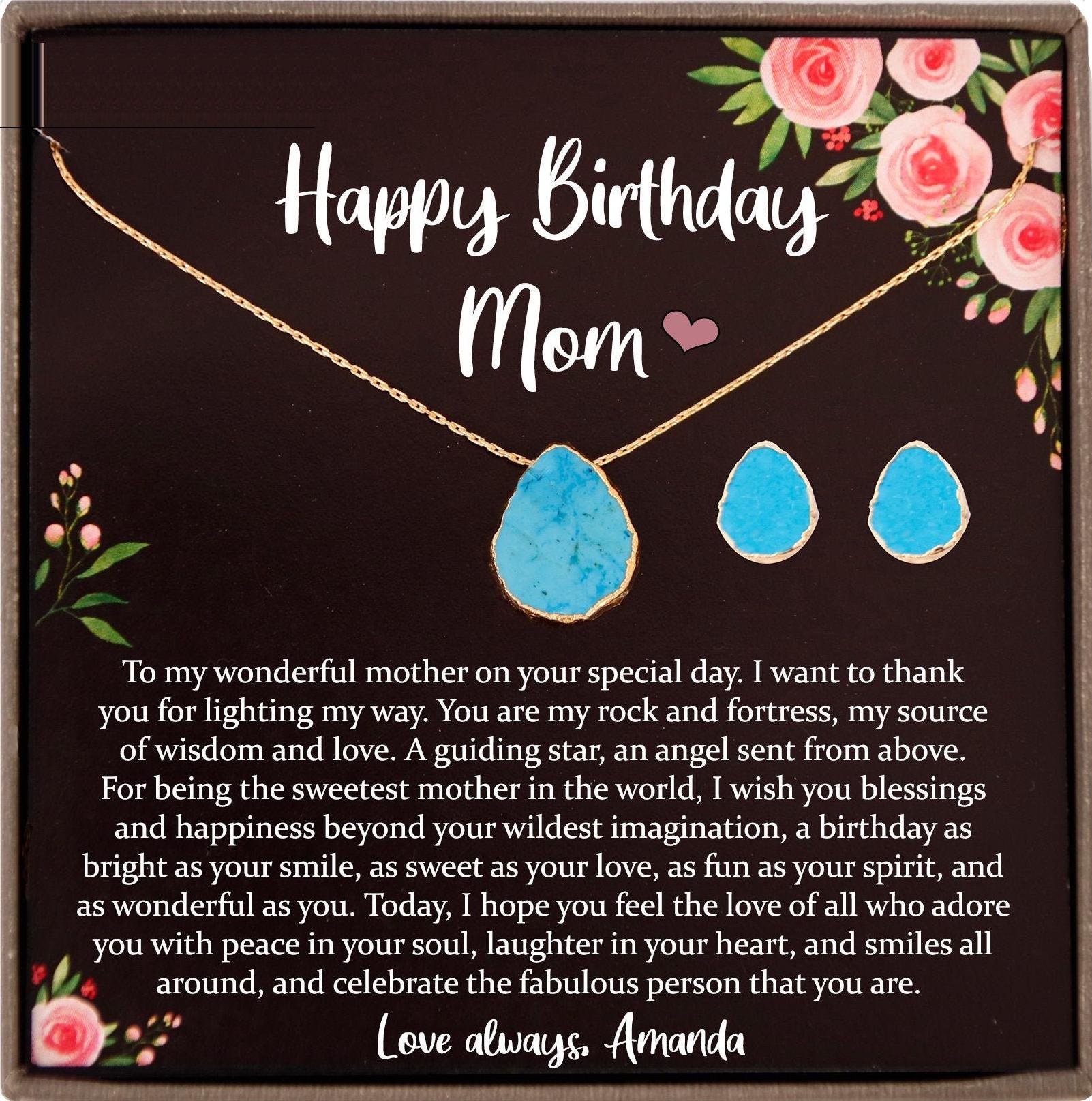 Mom Birthday Gift from daughter or Son, Sentimental Gifts for Mom Birthday, Mother Birthday Gift with Message Card Quote, Happy Birthday Mom