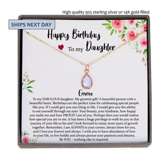 Daughter Necklace for Daughter Gift for Daughter Birthday Gift to Daughter from Mom to Daughter, Daughter Gift from Dad