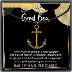 Boss Gift Men, Boss Day Gift Men, Boss Christmas Gift, Manager Gift Ideas, Boss Appreciation, Anchor Necklace Men