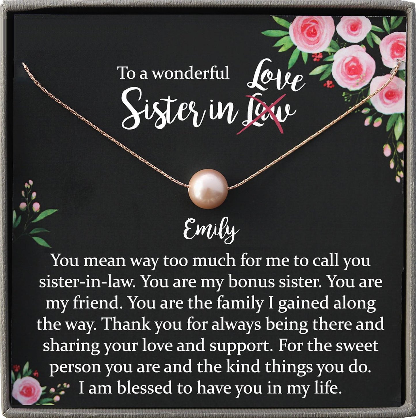 Sister in Law Necklace Sister-in-Law Birthday Gift for Sister in Law Gift from Bride best sister in law ever