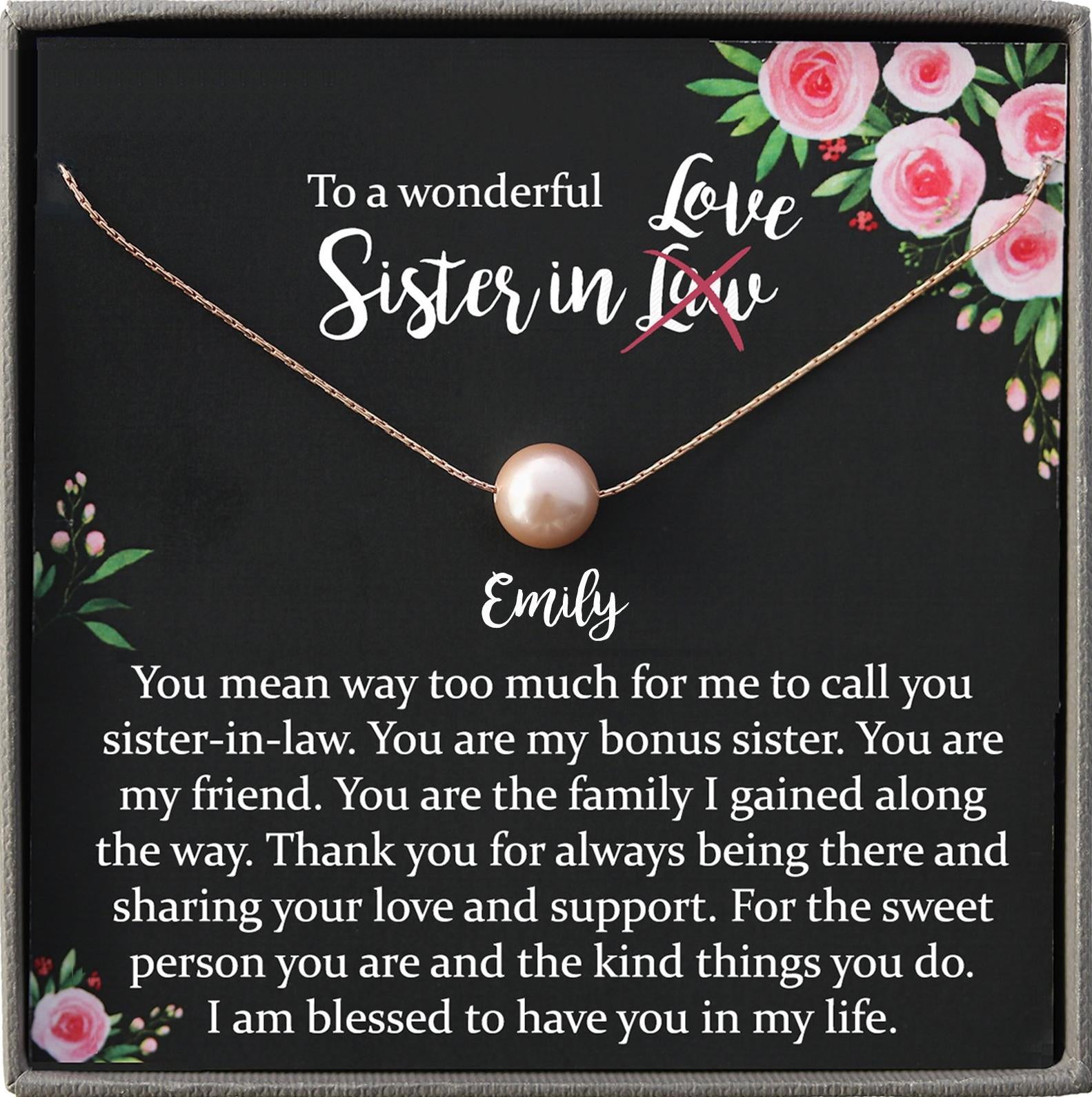 Sister in Law Necklace Sister-in-Law Birthday Gift for Sister in Law Gift from Bride best sister in law ever