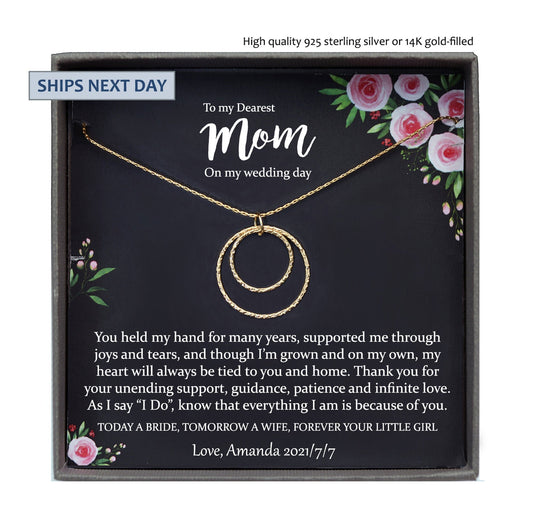 Mother of the Bride Gift from Daughter Mother of the Bride Necklace from Bride Eternity Necklace Mom of Bride Gift To Mom from Bride