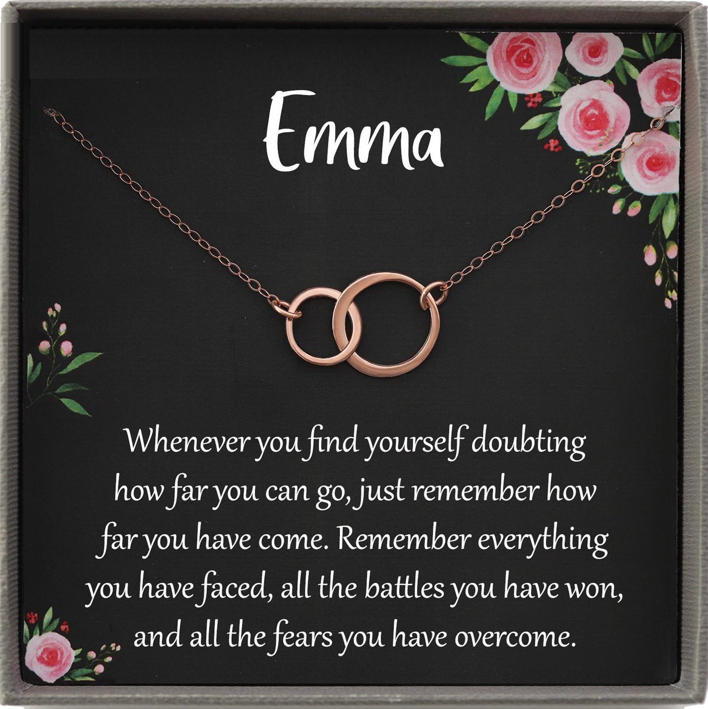 Recovery Gift Necklace, Sobriety Gift, Post Surgery, Addiction Gift, Miscarriage, Illness, Sympathy Gift, Survivor, 2 Interlocking Circles