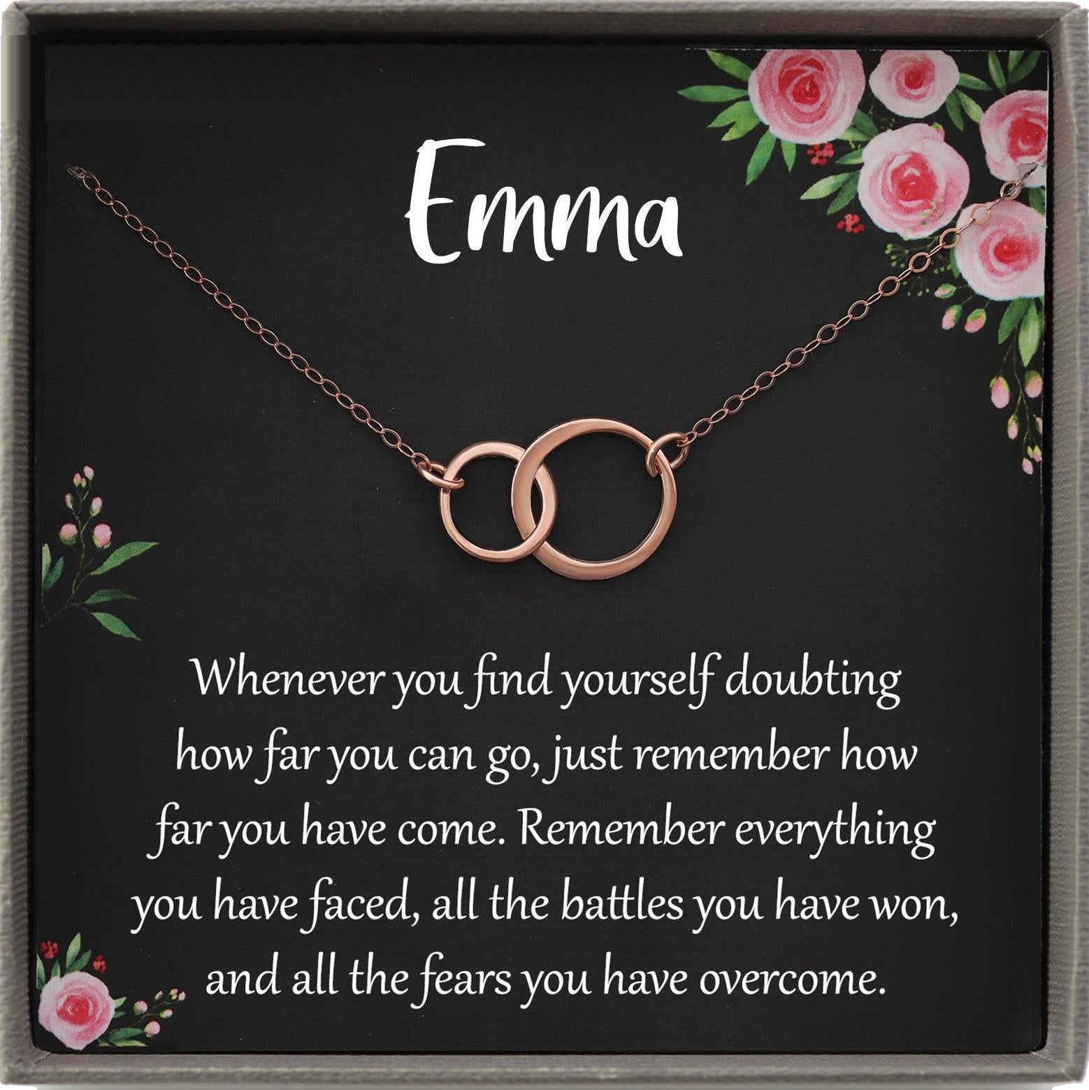 Recovery Gift Necklace, Sobriety Gift, Post Surgery, Addiction Gift, Miscarriage, Illness, Sympathy Gift, Survivor, 2 Interlocking Circles