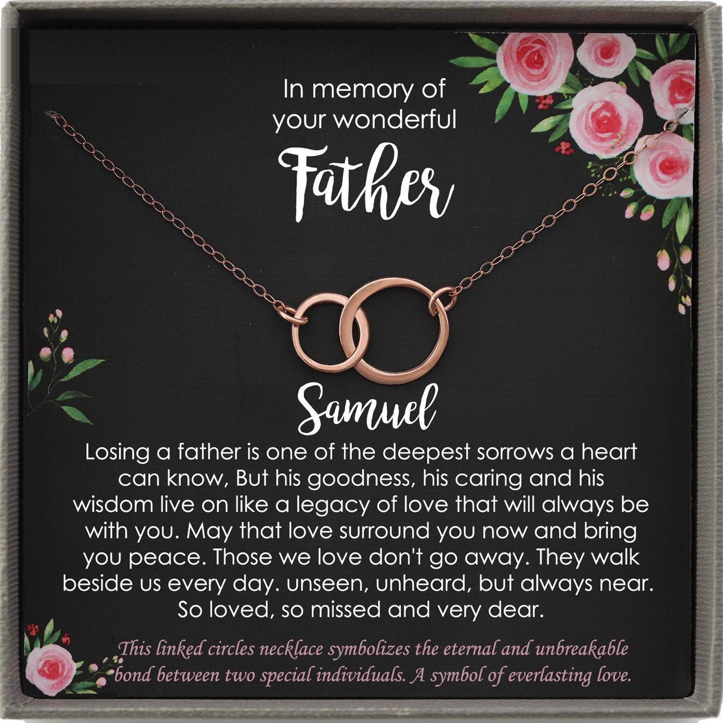 Loss of Father Gift, Dad Memorial Gift Dad condolence gift, Grief Gift, Father Remembrance Necklace, Sorry for your loss , bereavement gift