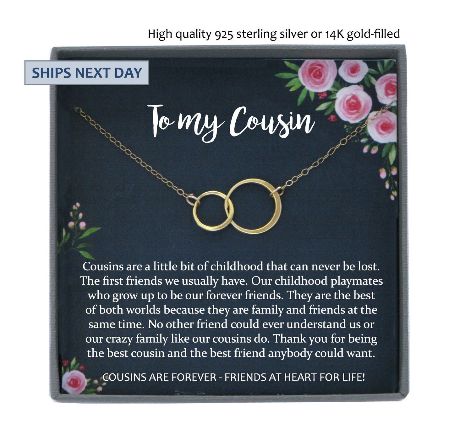 Gift for Cousin Gifts, Cousin Necklace, Cousin Christmas gifts for Cousins gift Idea, Cousin Best Friend Cousin Birthday Gift