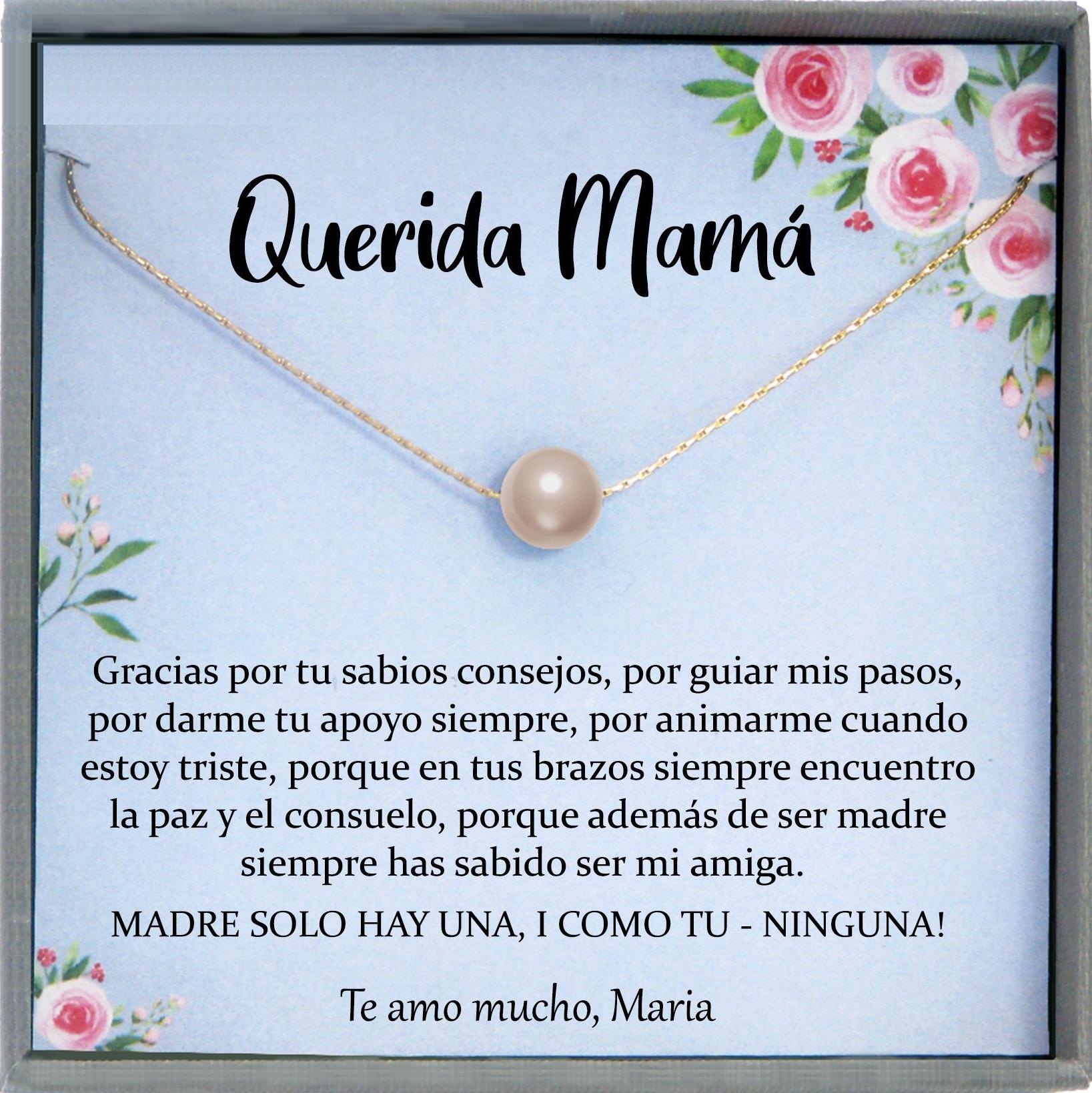 Regalo para Mamá, Madre Necklace, Spanish Mother Birthday, Joyería Para Mamá, Feliz Cumpleaños mama Querida Spanish mother of the bride gift