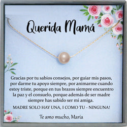 Regalo para Mamá, Madre Necklace, Spanish Mother Birthday, Joyería Para Mamá, Feliz Cumpleaños mama Querida Spanish mother of the bride gift
