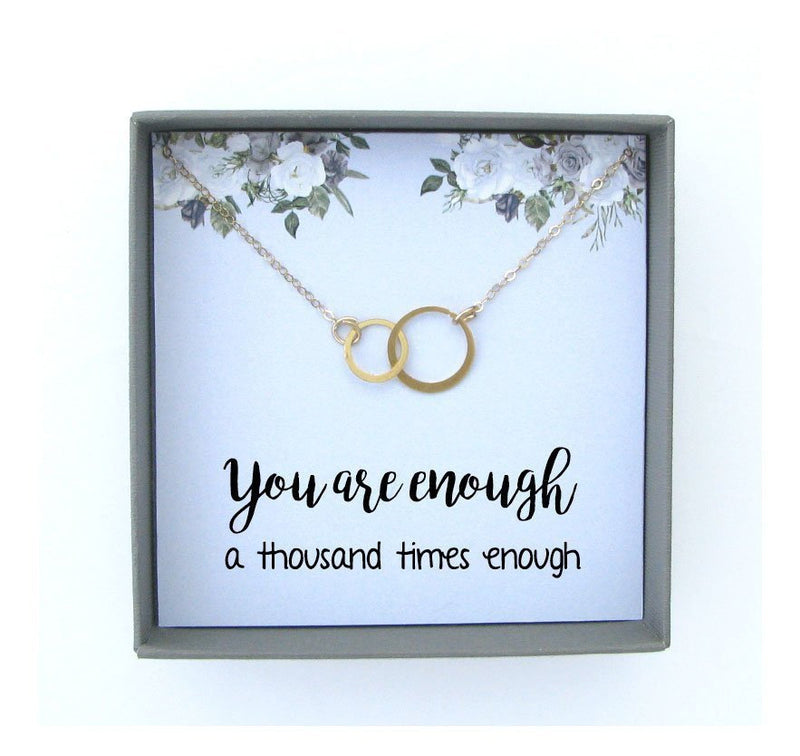 You are enough Necklace, I am Enough Jewelry, Love Yourself, Motivational Jewelry Quote, Affirmation Necklaces, Inspirational Jewelry