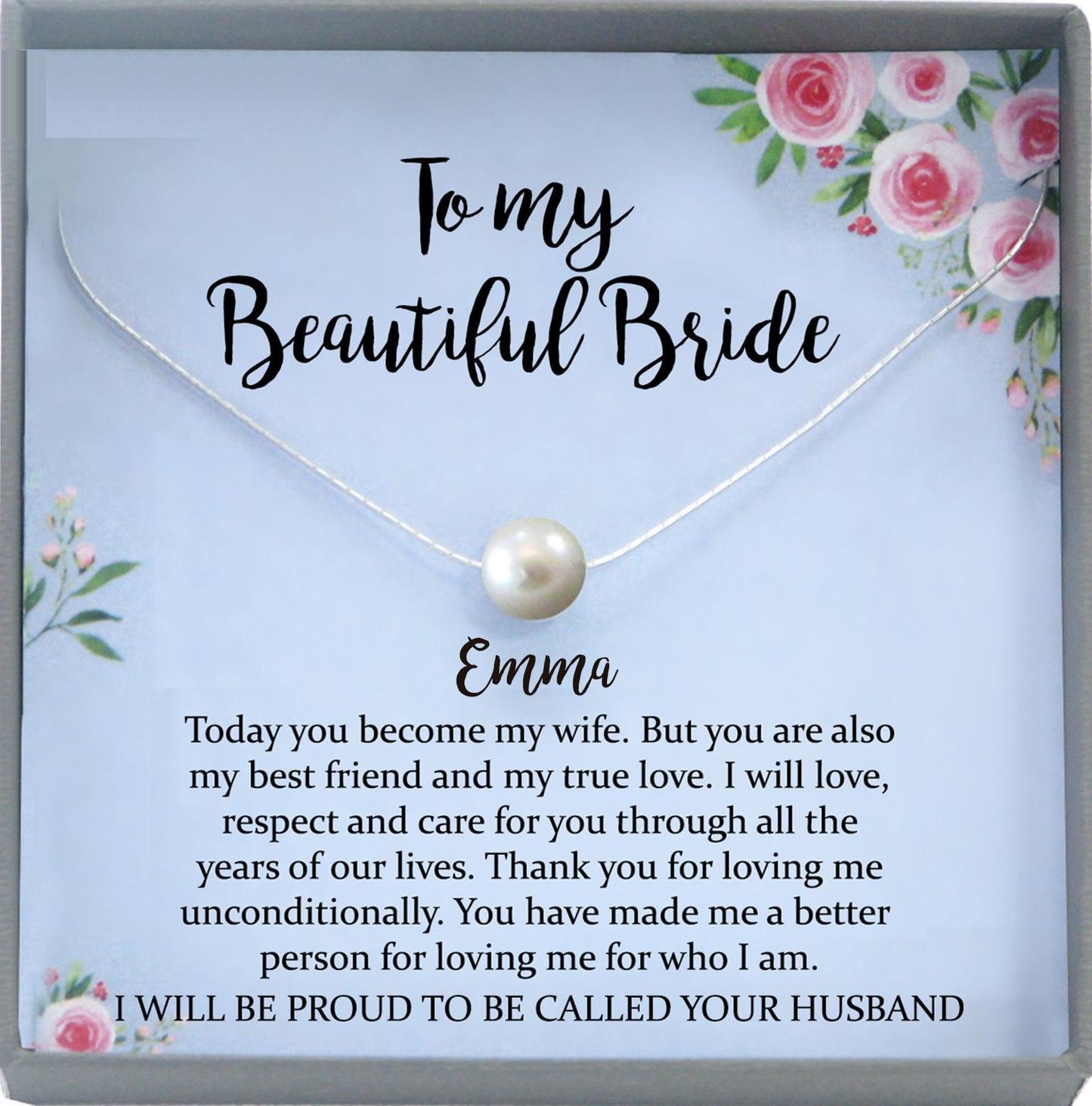 Wedding Day Gift for bride from Groom, To my Beautiful Bride Gift from Groom to Bride Gift Wedding Day
