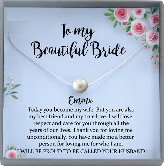 Wedding Day Gift for bride from Groom, To my Beautiful Bride Gift from Groom to Bride Gift Wedding Day
