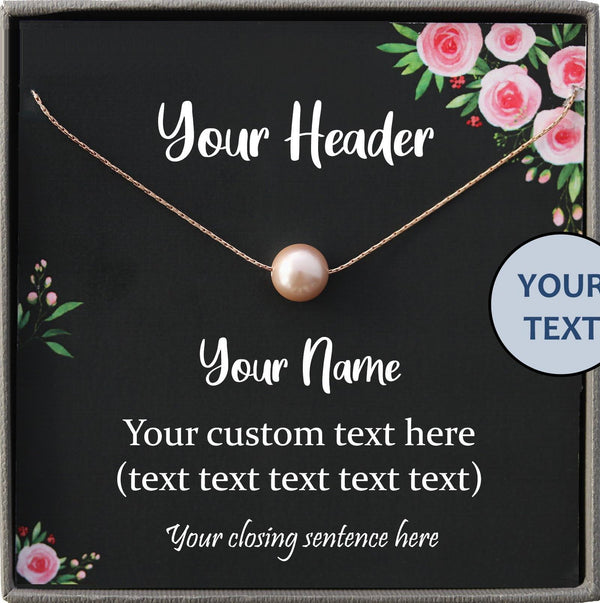 Personalized Gifts for Women, Floating Pearl Necklace with Personalized Cards, Custom Text Personalized Christmas Gifts Popular Right Now