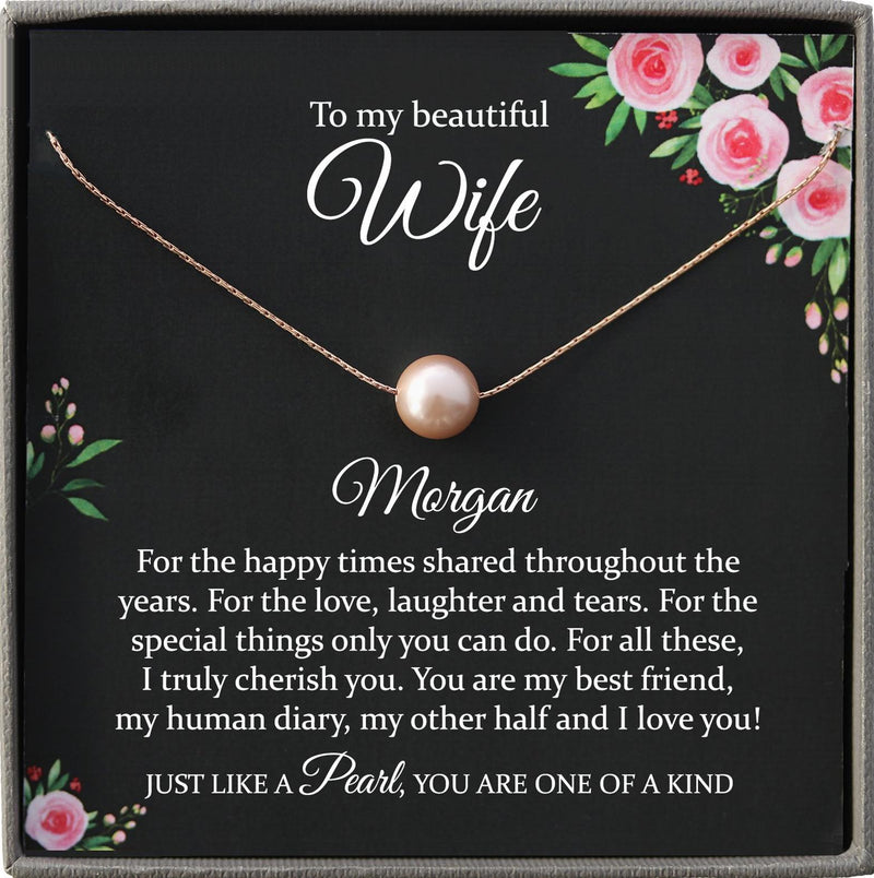 Anavia Happy 40th Birthday Gift for Wife from Husband, Pearl Necklace 40th Birthday  Gift for Sister -[Pink Pearl + Silver Chain] - Walmart.com