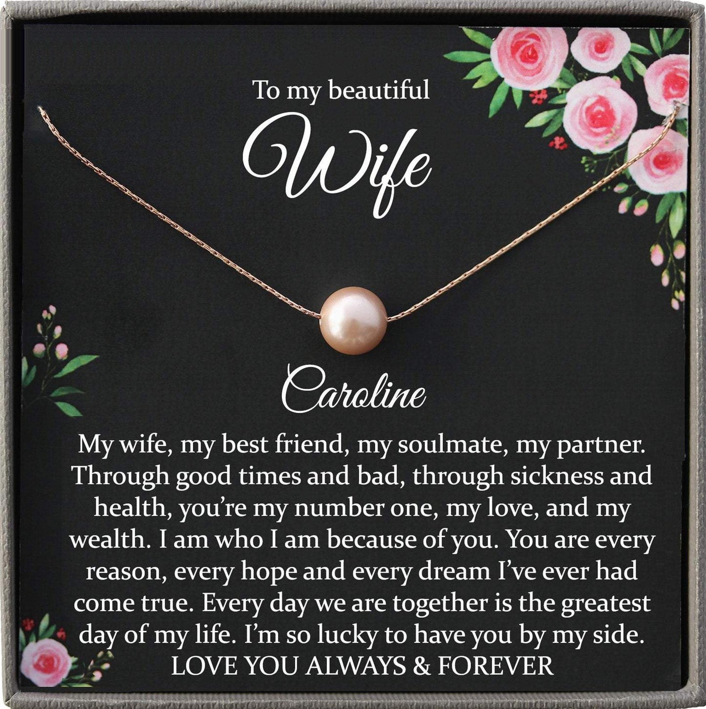 Wife Gift for Wife Birthday Gift, Wife Necklace Wife Christmas Gift from Husband to Wife Gift ideas