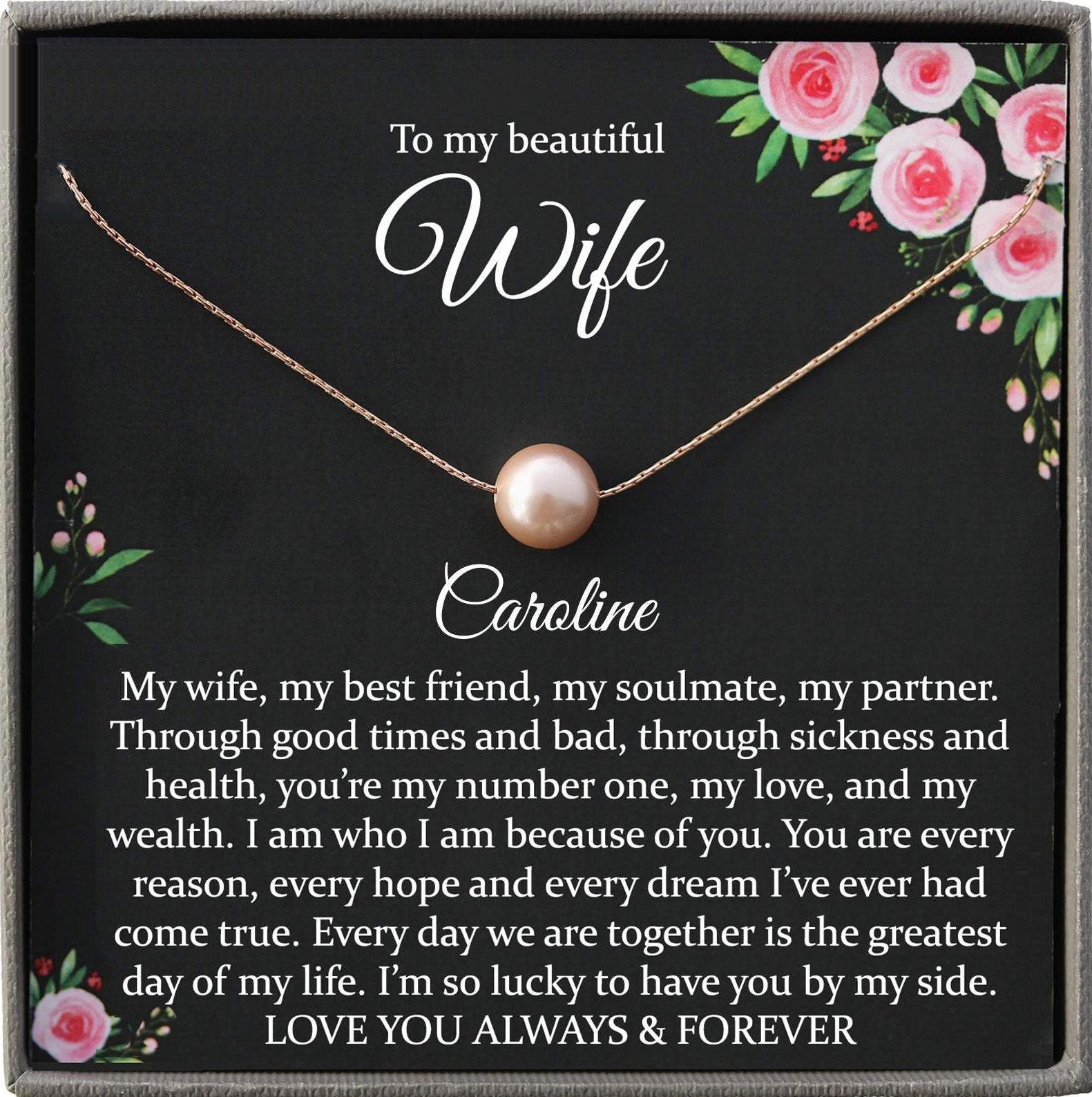 Wife Gift for Wife Birthday Gift, Wife Necklace Wife Christmas Gift from Husband to Wife Gift ideas