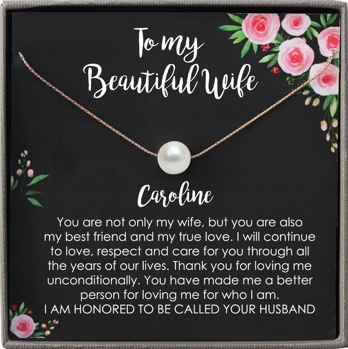 Wife Gift for Wife Birthday Gift, Wife Necklace Wife Christmas Gift from Husband to Wife Gift ideas