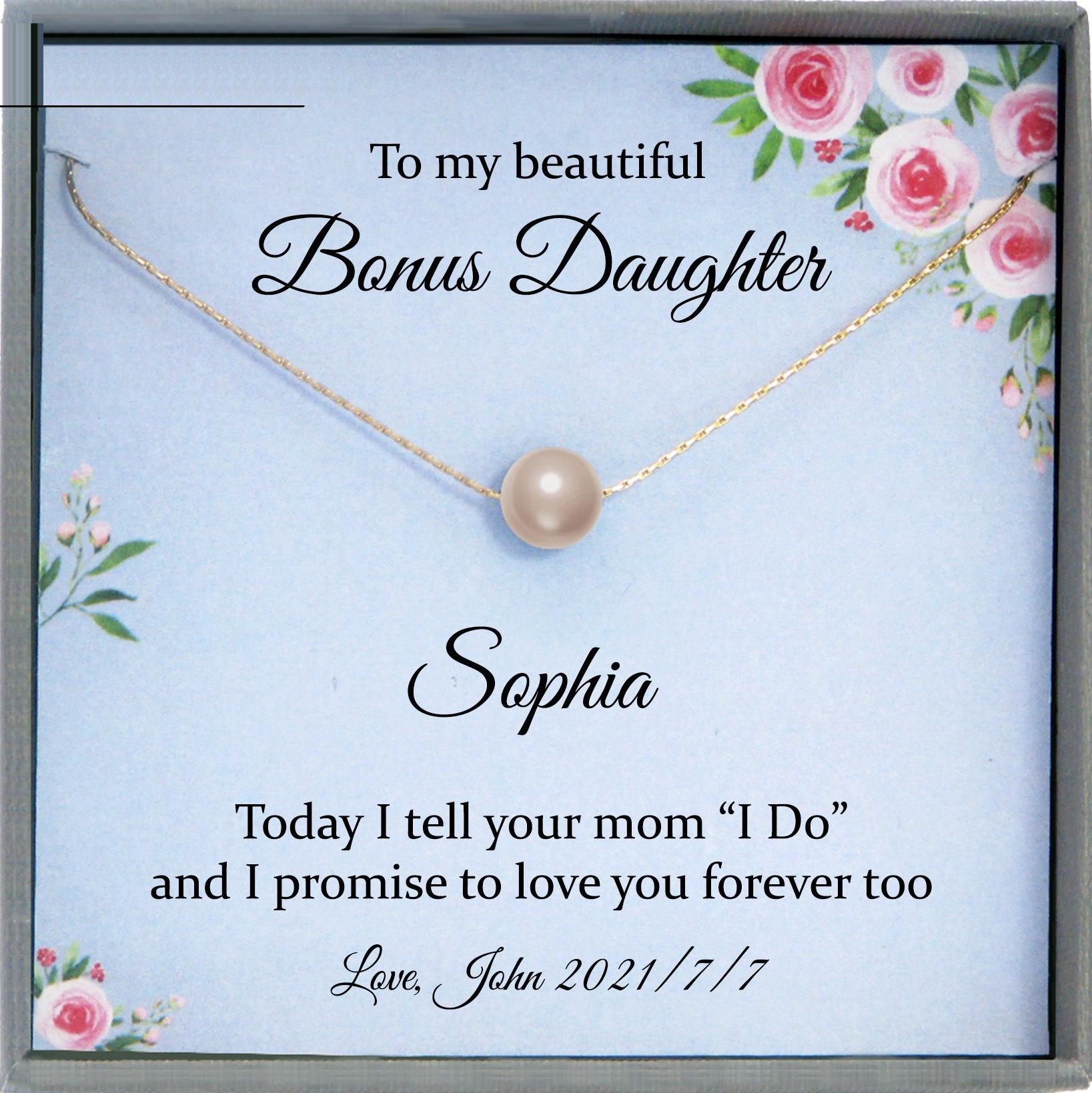 Daughter of the Bride Gift Necklace, Stepdaughter Gift Stepdaughter Wedding Gift from Groom Bridal Party Gift Rehearsal Dinner Step Daughter
