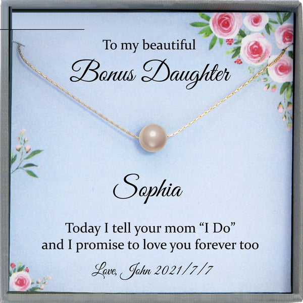 Daughter of the Bride Gift Necklace, Stepdaughter Gift Stepdaughter Wedding Gift from Groom Bridal Party Gift Rehearsal Dinner Step Daughter